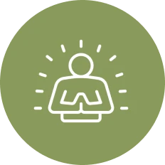 Meditation symbol with radiant lines